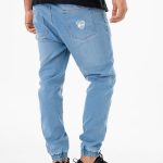 Spodnie Jeansowe Jogger Moro Sport  Shield Slant Tag Jasne Niebieskie
