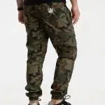 Spodnie Materiałowe Jogger Bojówki Jigga Wear Crown Ripstop Cargo woodland camo zielone