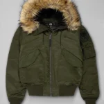 Kurtka zimowa męska z kapturem Harvest Oliwkowa