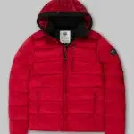 Kurtka zimowa męska z kapturem Barles Czerwona