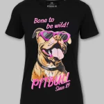 Koszulka damska SUNGLASSES DOG Czarna