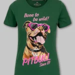 Koszulka damska SUNGLASSES DOG Zielona