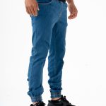 Spodnie Jeansowe Jogger Męskie Ciemno Niebieskie Jigga Crown